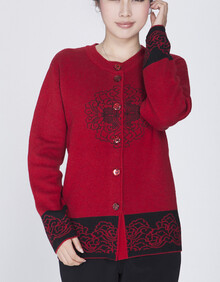 <em>中老年女秋</em>冬装长袖毛衣羊绒衫<em>开衫</em>中年秋装针