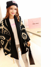 2013秋季新款几何罗马风<em>千格鸟开衫</em>针织<em>毛衣</em>