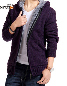 吾甄 厚毛衣<em>男青少年</em>加厚冬天保暖毛衣连帽外