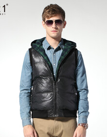 A21 2013秋冬装新款<em>男装休闲</em>两面<em>穿</em>羽绒<em>马甲</em>