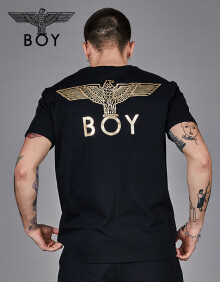 BOY LONDON2019春季新款烫金情侣款短袖T恤男款B191NC701102 背后老鹰 XS-尺码偏大1-2码