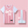 370骚粉色短袖套装带图案