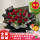 33朵红玫瑰尤加利叶花束精品包装花束