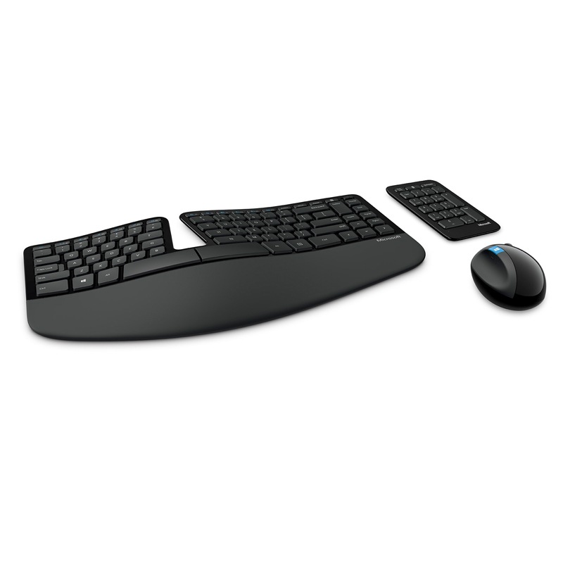 微软Sculpt人体工学桌面套装 | Sculpt人体工学鼠标+键盘+数字键盘 无线带接收