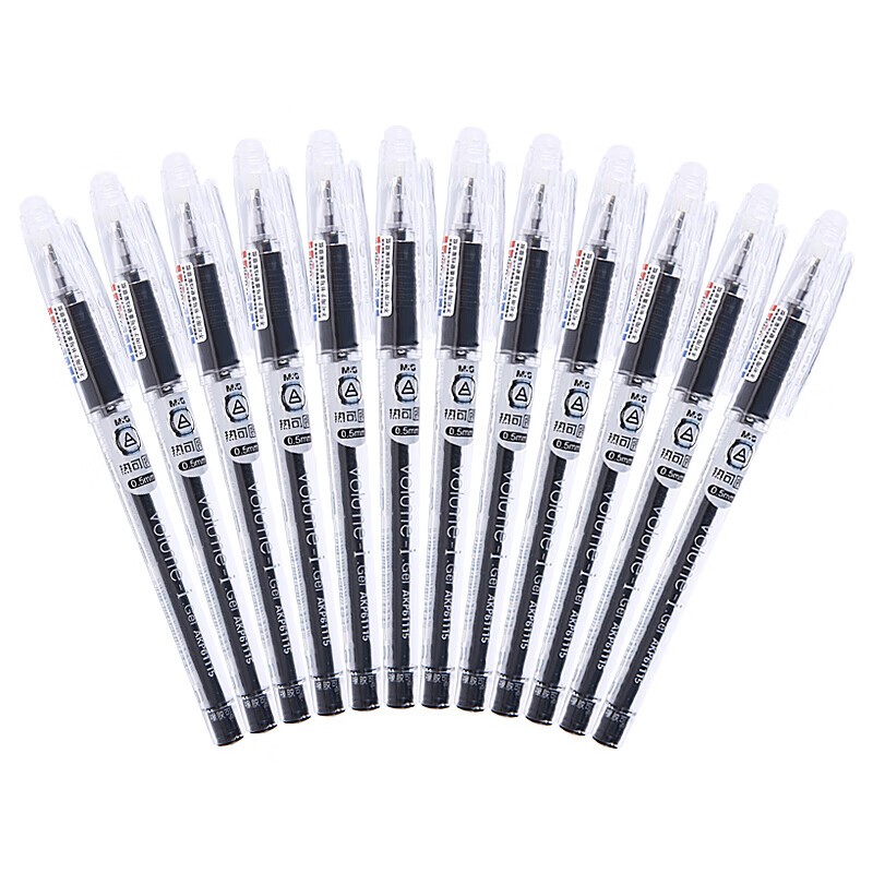 晨光（M&G）中性笔子弹头热可擦0.5mm 签字笔文具学生水笔办公用品 AKP61115 黑色12支/盒