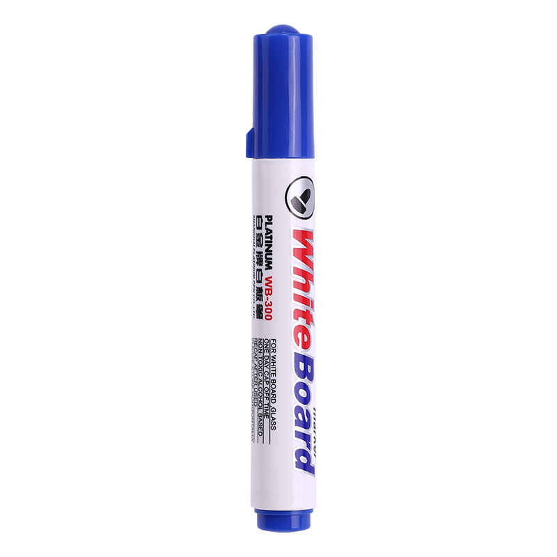 白金（PLATINUM）WB-300白板笔单头易擦大容量白板记号笔 10支装 蓝色