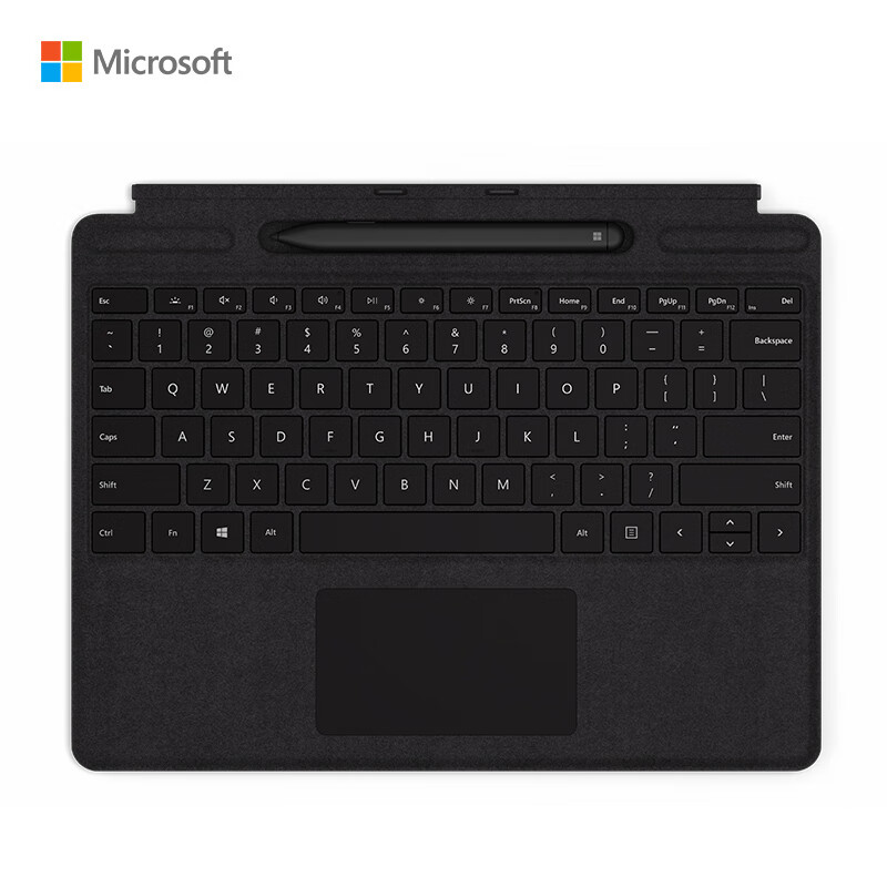 微软 Surface Pro X 带超薄触控笔的特制版专业键盘盖 典雅黑  Alcanta