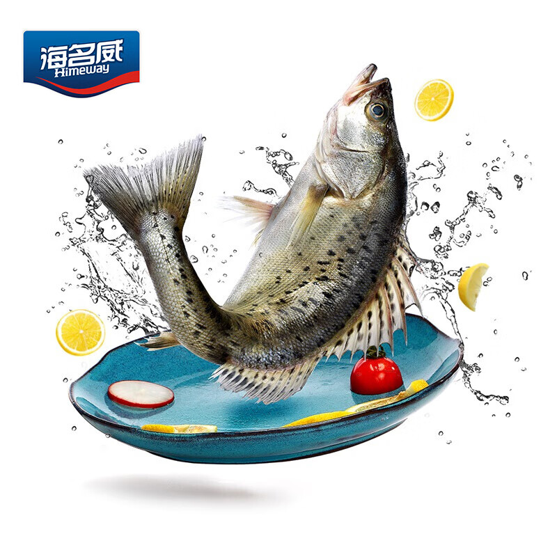 海名威 国产冷冻三去海鲈鱼450g 1条 鱼身开片 （内含清蒸调料包） 生鲜 海鲜水产 年