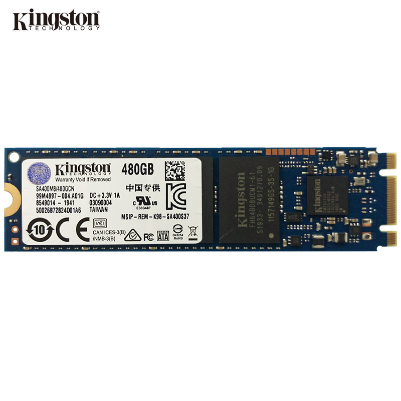 金士顿(Kingston) 480GB SSD固态硬盘 M.2接口(SATA总线) A40