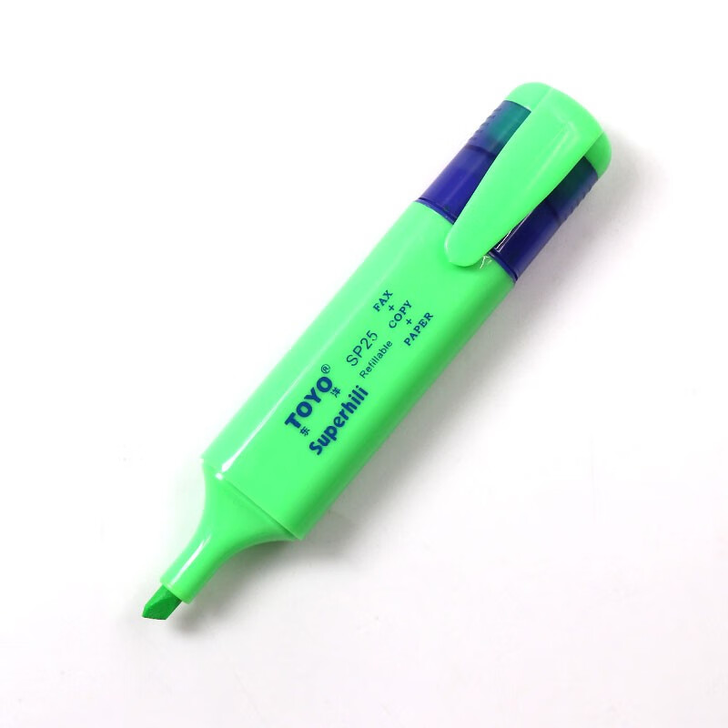 东洋(TOYO)大容量彩色荧光笔重点标记笔水性记号笔彩色粗荧光水彩笔 无味 SP25 绿色