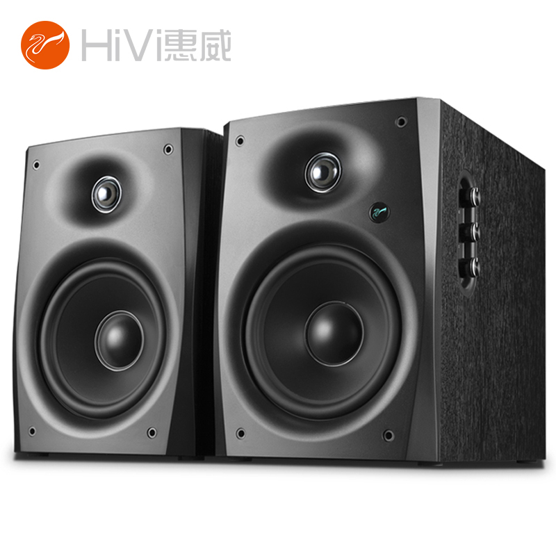 惠威HiVi D1090 2.0声道蓝牙音箱 木纹音响 多媒体6.5英寸中低音台式电脑音响 黑木纹