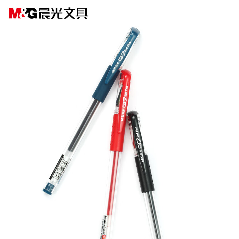 晨光（M&G） 风速Q7中性笔/签字笔/水性笔 办公中性笔商务签字笔0.7mm AGP30105 红色 12支装