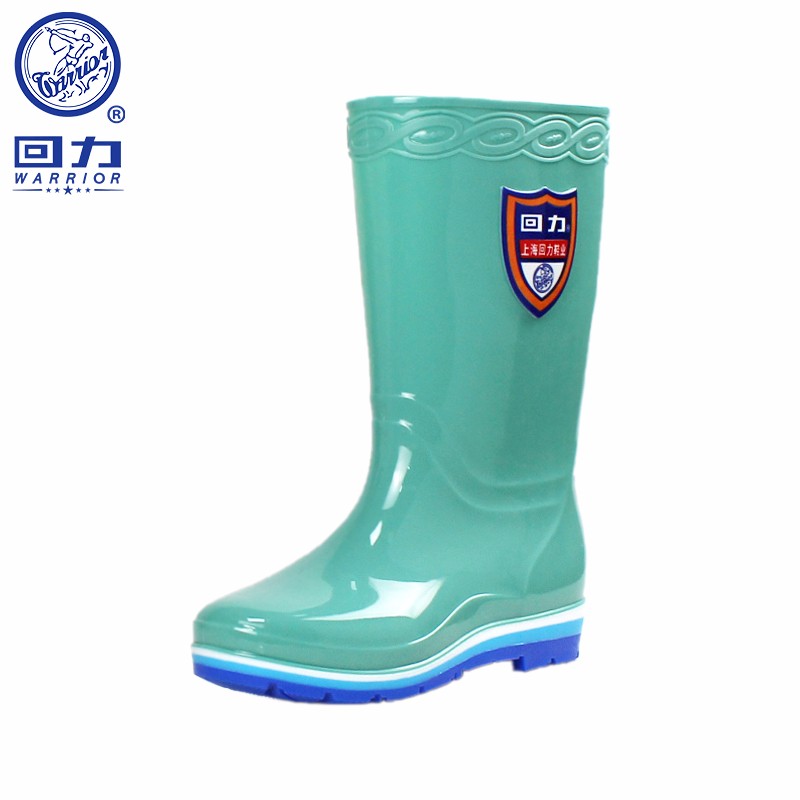 回力雨鞋女式款时尚户外雨靴防水鞋不易滑套鞋舒适耐磨胶鞋 HXL703 绿色中筒 39