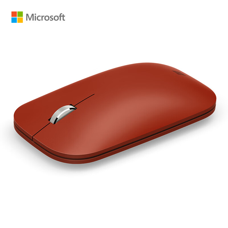 微软 Surface Mobile Mouse 便携蓝牙无线鼠标 波比红  金属材质滚轮 