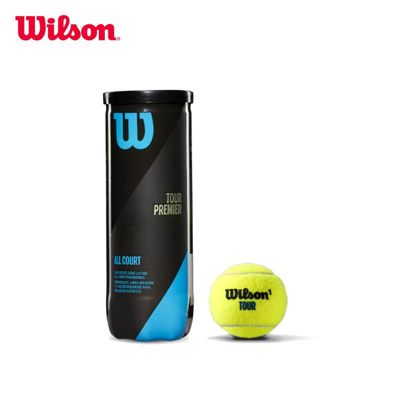 威爾勝（Wilson） 20新款全場地專業用球 3只塑料罐裝訓練網球TOUR PREMIE