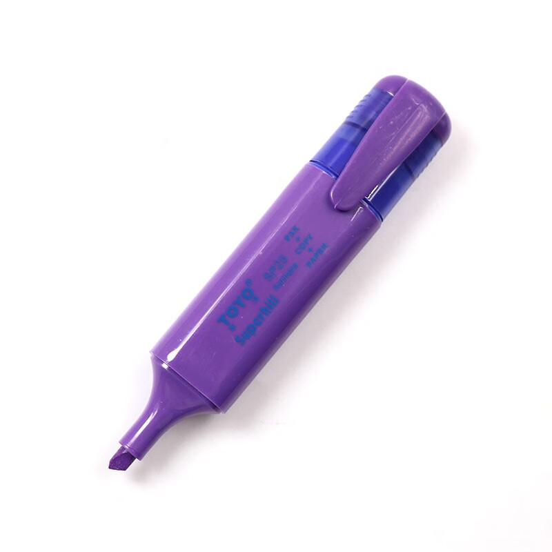 东洋(TOYO)大容量彩色荧光笔重点标记笔水性记号笔彩色粗荧光水彩笔 无味 SP25 紫色