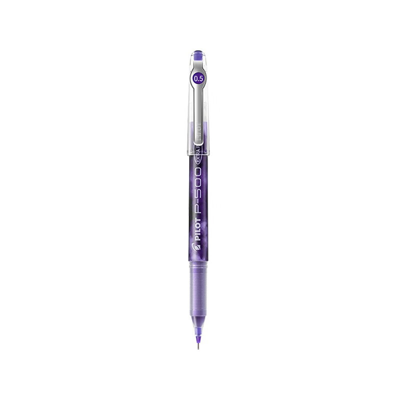 日本百乐（PILOT）BL-P50/P500 针管中性笔 0.5mm顺滑签字笔 考试财务用 紫色 12支