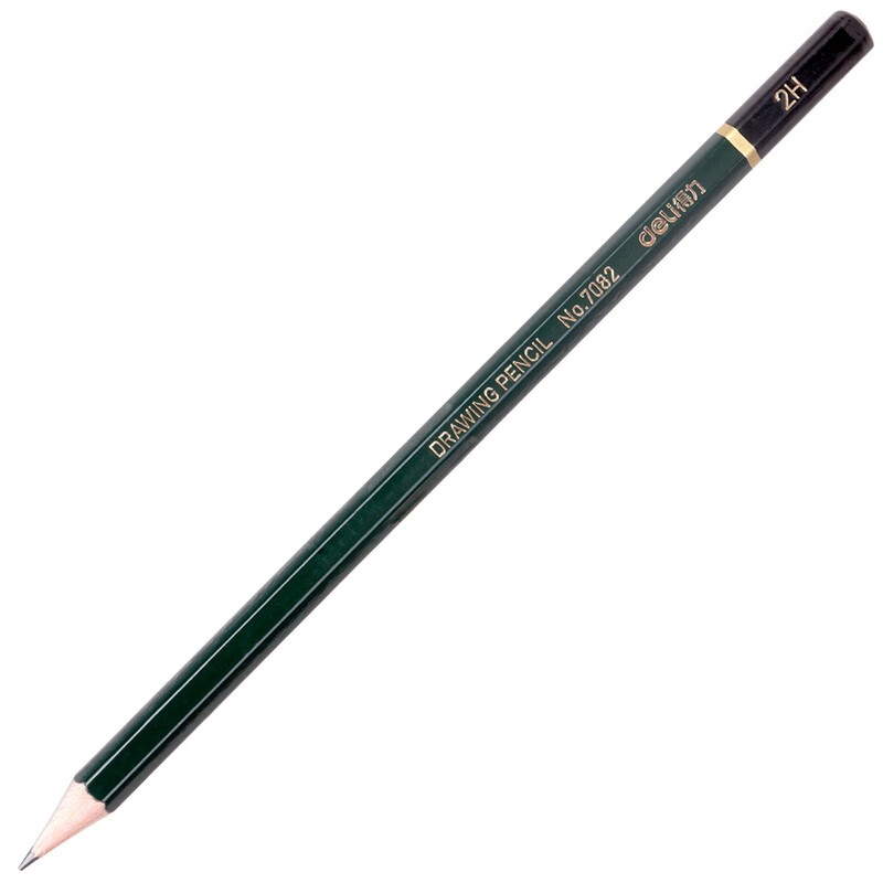 得力(deli)安全石墨铅芯素描绘图2H木质铅笔学生铅笔 12支/盒7082【6盒装】