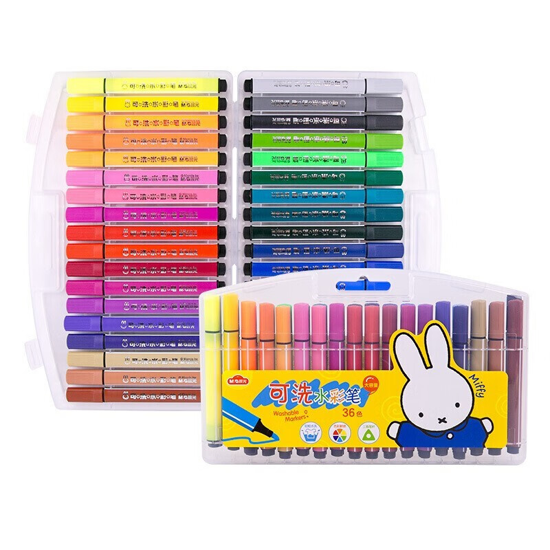 晨光（M&G）水彩笔 三角杆米菲系列36色画笔 可水洗绘画彩笔 儿童涂鸦画画 FCP90198 单盒装