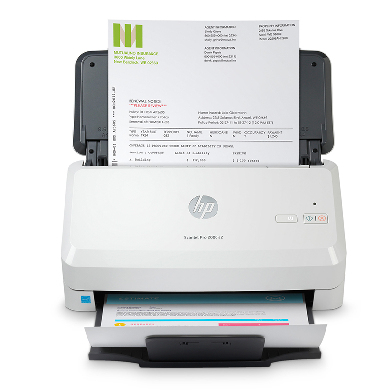 惠普（HP）ScanJet Pro 2000 s2 馈纸式扫描仪 批量高速扫描 自动双面3