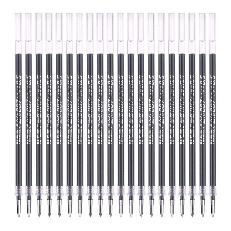 晨光（M&G）文具中性笔芯金钻水笔芯0.5mm子弹头替芯黑色笔芯 40支装 MG-007