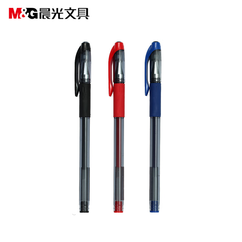 晨光(M&G)文具0.38mm红色中性笔 全针管签字笔 水笔 12支/盒AGP63201