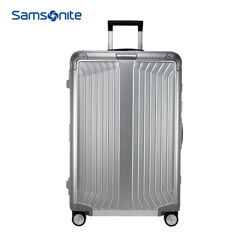 Samsonite/新秀丽铝镁合金拉杆箱男女旅行箱行李箱飞机轮密码箱CS0银色28英寸