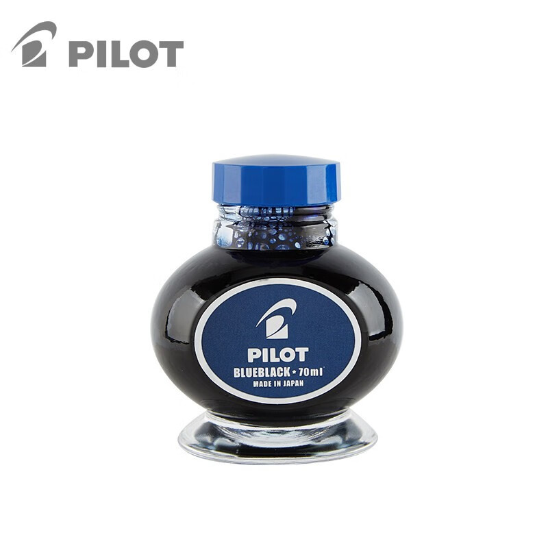 百乐（PILOT）非碳素墨水 不堵笔钢笔墨水70ml 蓝黑色INK-70-BB原装  （2