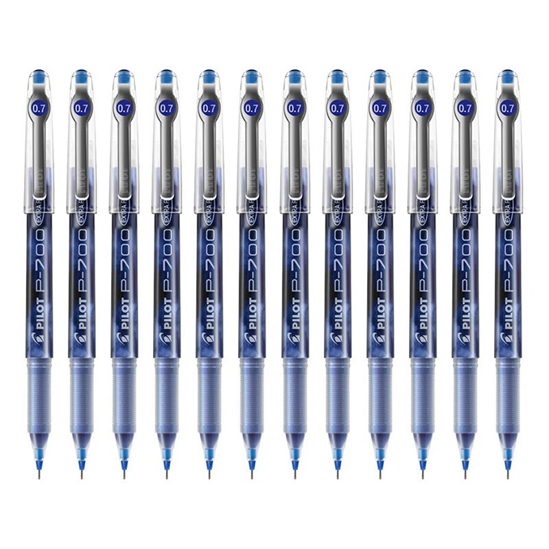 百乐（PILOT）BL-P70-L 0.7mm 考试 / 财务用笔 中性笔顺滑针嘴签字笔 蓝色 12支装