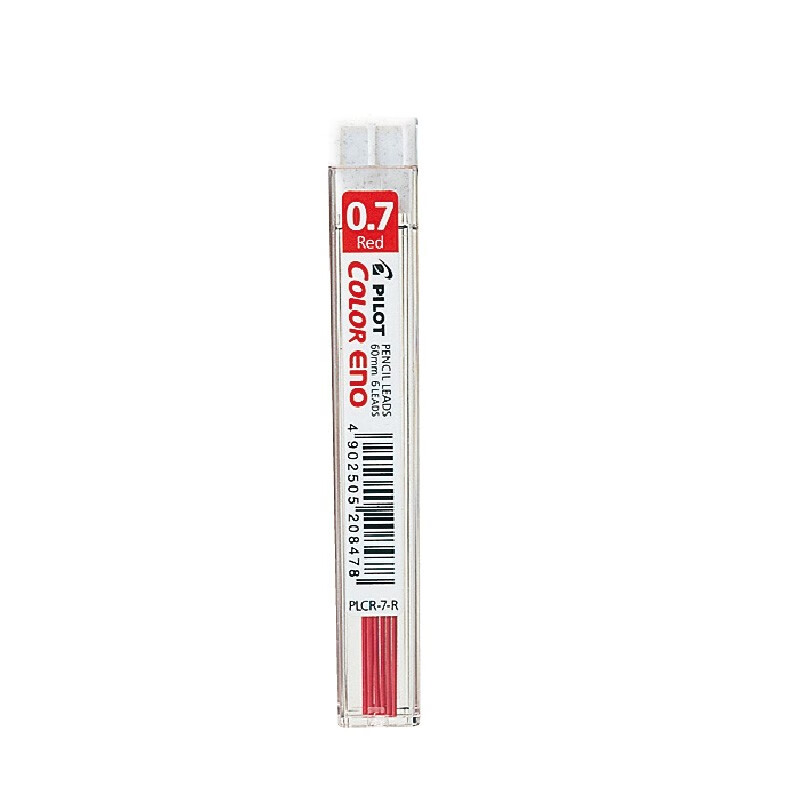 百乐PLCR-7-R 0.7mm红色彩色自动铅笔芯 12支装