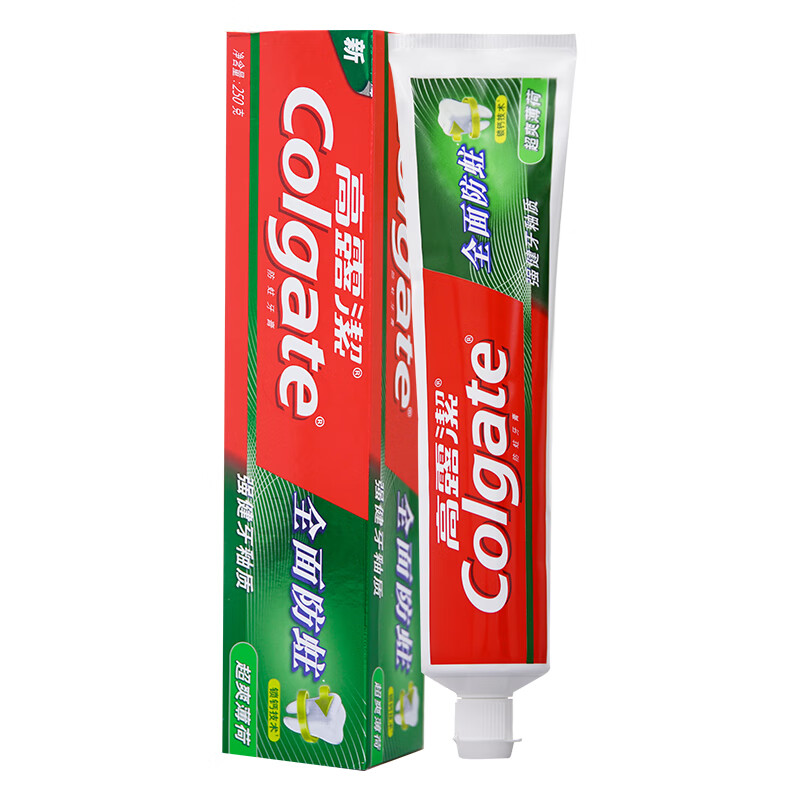 高露洁（Colgate）全面防蛀超爽薄荷牙膏 250g 含氟牙膏 强健牙釉质 清新口气（新