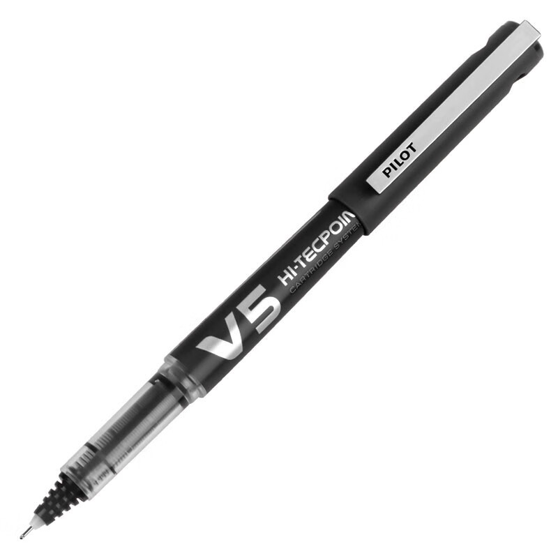百乐（PILOT）BXC-V5直液式走珠笔中性水笔针管笔签字笔 V5升级版可换墨胆 黑色 