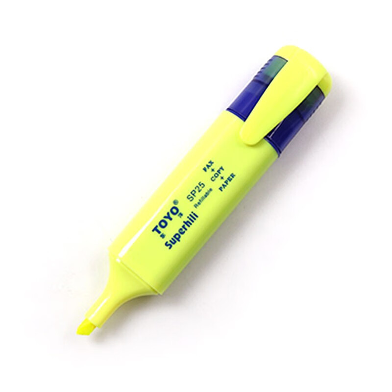 东洋(TOYO)大容量彩色荧光笔重点标记笔水性记号笔彩色粗荧光水彩笔 无味 SP25 黄色