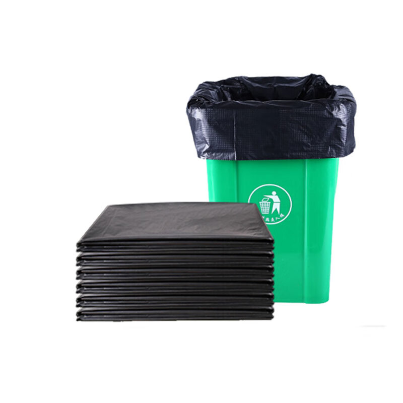 永胜（yonson）垃圾袋干湿分类大号商用物业大垃圾袋加厚100*110cm平口黑色垃圾袋50只装