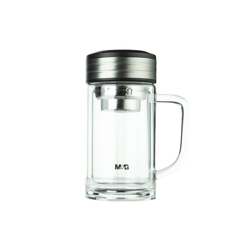 晨光（M&G）水杯 保温杯 双层隔热手柄杯350ml 学生办公用品 ARCN8294 黑色单个装
