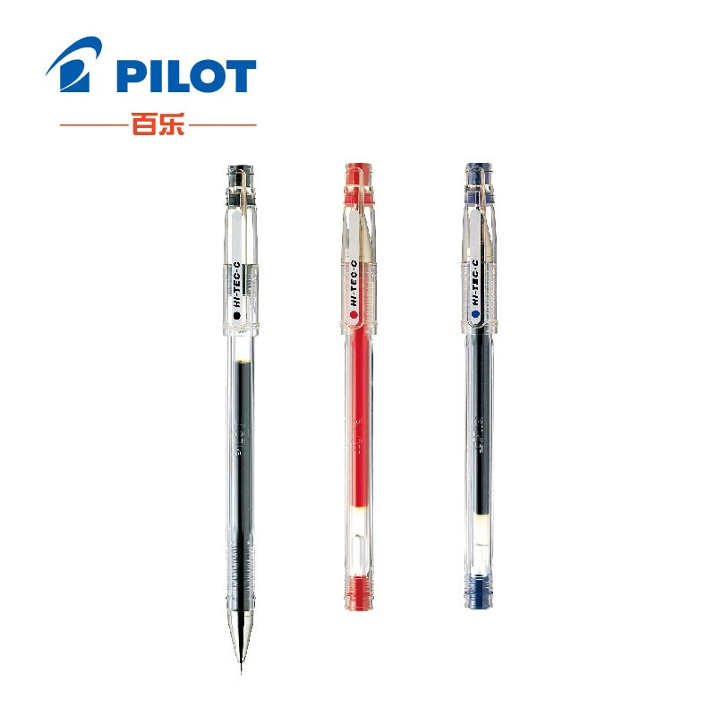 PILOT/百乐 BLLH20C4钢珠笔 HI-TEC-C中性笔0.4mm针管式啫喱笔 红色 12支装