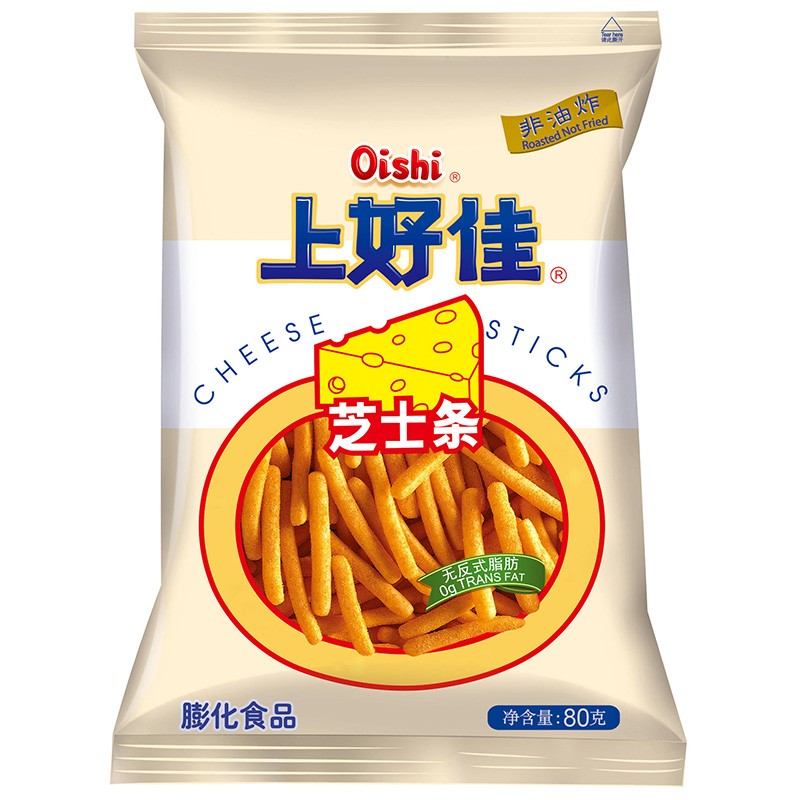 上好佳（Oishi） 芝士条80g/包非油炸膨化休闲食品