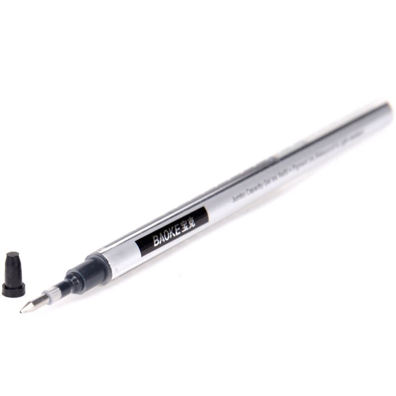 宝克（BAOKE）PS2220 1.0mm黑色大容量中性笔笔芯 水笔签字笔替芯 12支装【2盒装】