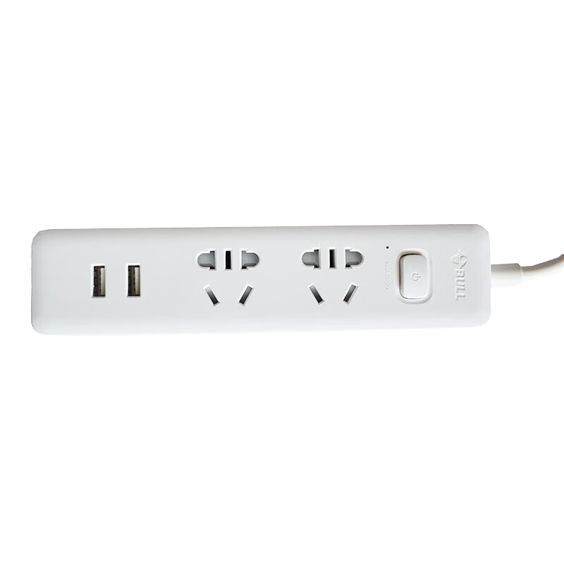 公牛 UUA122 1.5m小白USB插座单开关1.5米线2USB