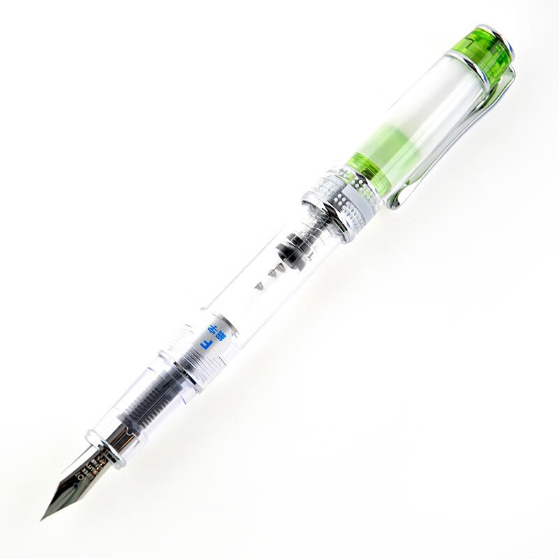 日本百乐（PILOT）珮尔娜PRERA透明钢笔/练字钢笔 含上墨器 F尖 浅绿 FPRN350R-TLGF原装进口