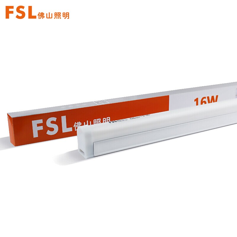 佛山照明（FSL）LED灯管T5一体化支架灯管套装1.2米16W暖白光3000K 两插口