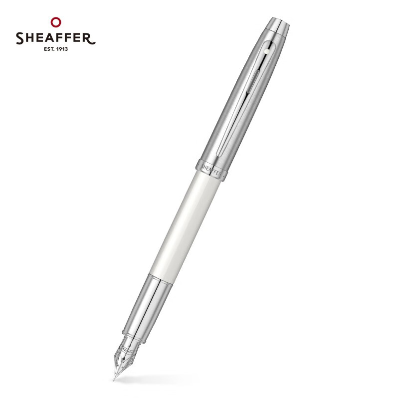 犀飞利（Sheaffer）100系列 钢笔 商务办公练字笔签字笔 生日礼物 钢笔 半透白珐