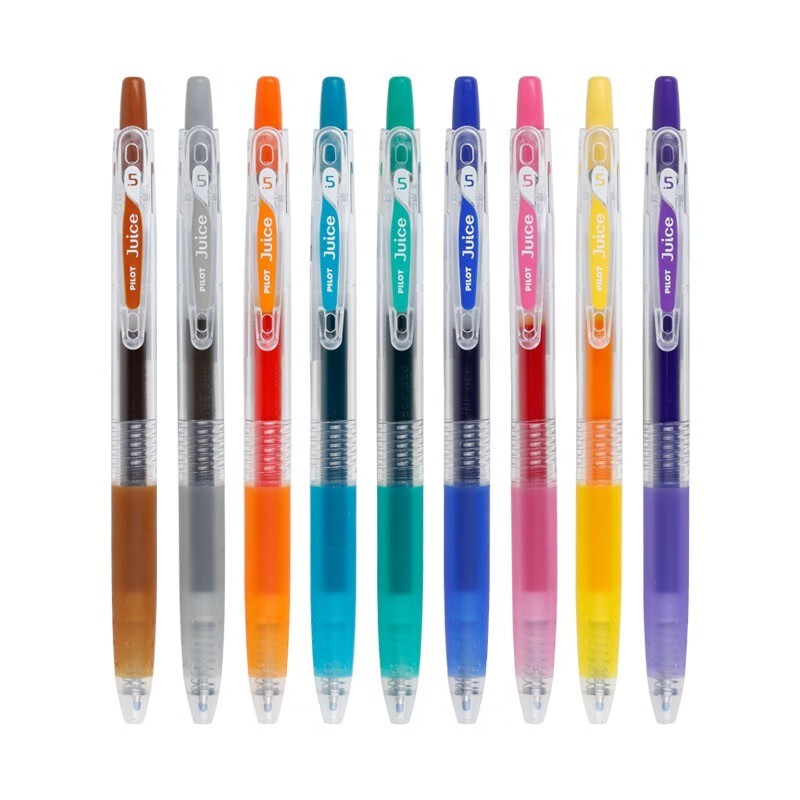  pilot百乐Juice果汁笔24色中性笔彩色笔做笔记0.5mm按动式水性手帐笔LJU-10EF AG 苹果绿（20支）