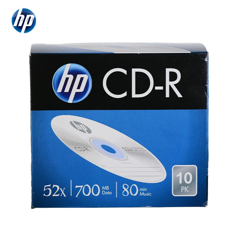 惠普（HP） CD-R 光盘/刻录盘 空白光盘 52速700MB 盒装10片