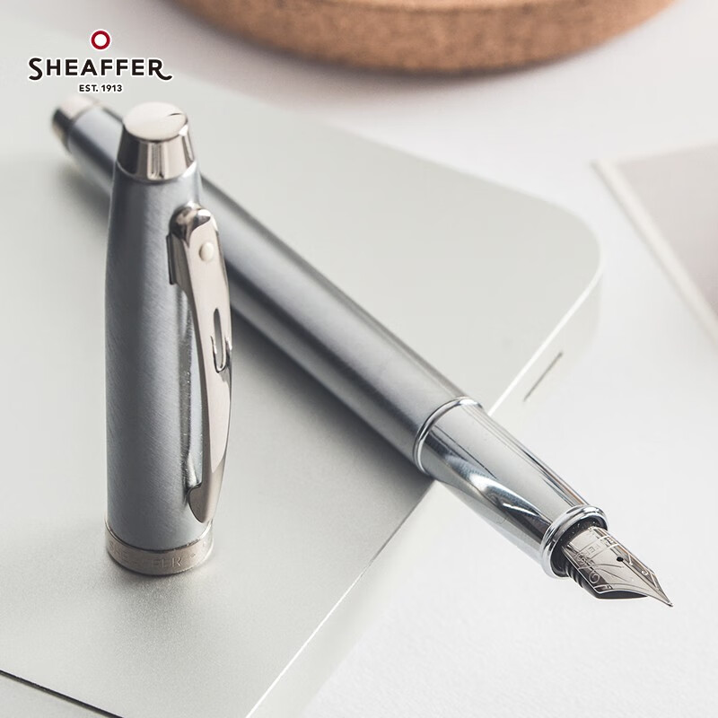 犀飞利（Sheaffer）100系列 钢笔 商务办公练字笔签字笔 生日礼物 钢笔 钢杆白夹
