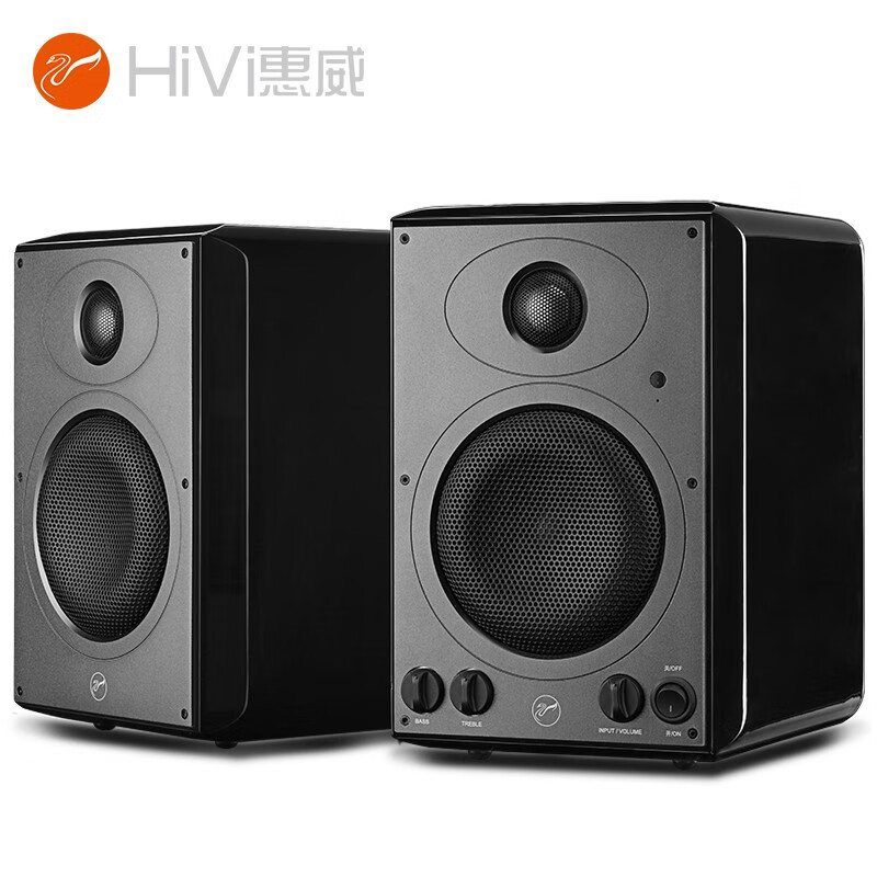 惠威HiVi H5MKII 多媒体有源蓝牙音箱 2.0声道笔记本台式电脑音响 通用 钢琴烤漆 黑色