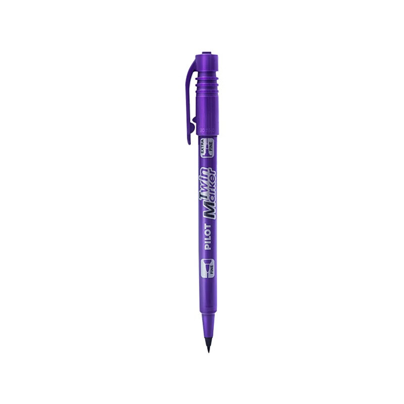 百乐（PILOT）油性大小双头记号笔彩色绘画马克笔SCA-TM 紫色12支装