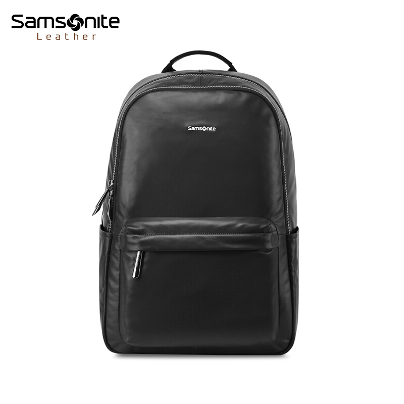 Samsonite/新秀丽双肩包男女背包休闲商务14英寸电脑包男包旅行包黑色中号 TW8