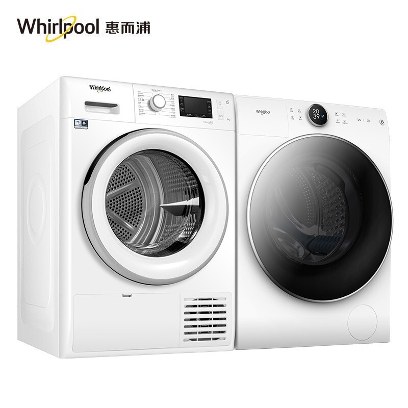 惠而浦（whirlpool）热泵干衣机洗烘套装FTM229X2WSCN+10公斤帝王臭氧除