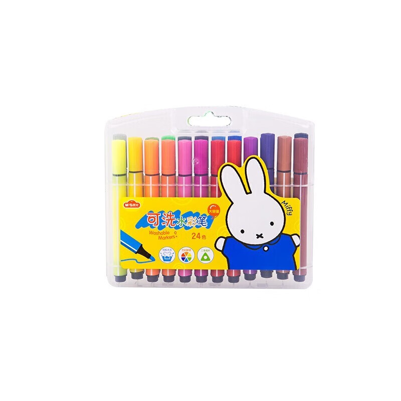 晨光（M&G）水彩笔 三角杆米菲系列24色画笔 可水洗绘画彩笔 儿童涂鸦画画 FCP90183 单盒装